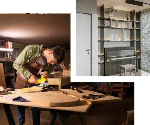 A man is fixing a sink in a kitchen.