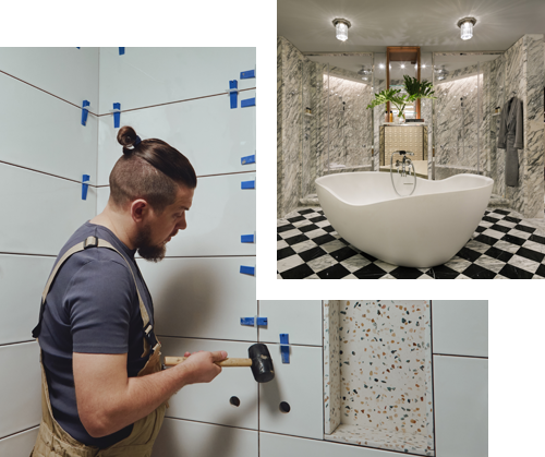 A man is fixing a sink in a kitchen.