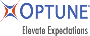 A logo for optune that says elevate expectations