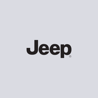 Jeep logo in black on a light gray background.