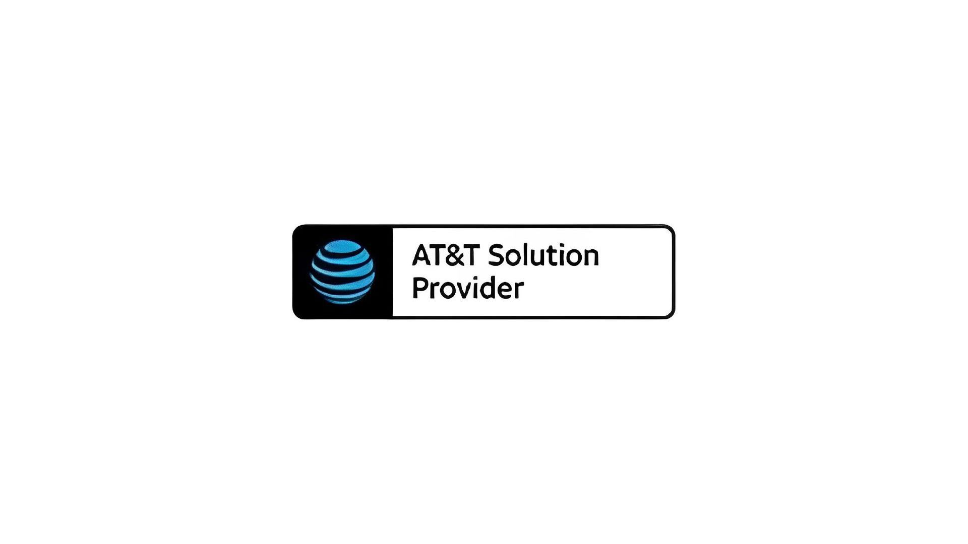 The at & t solution provider logo is on a white background.