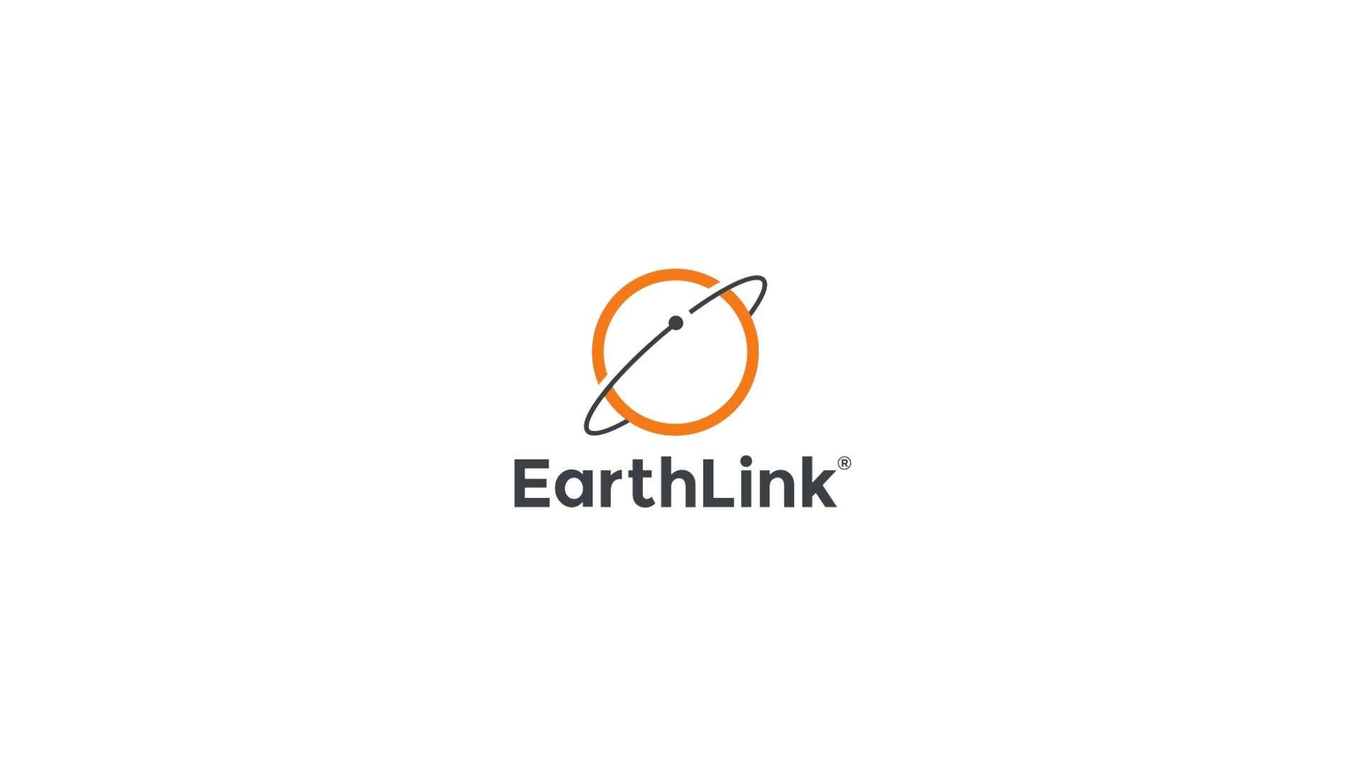 The logo for earthlink is a circle with a planet in it.