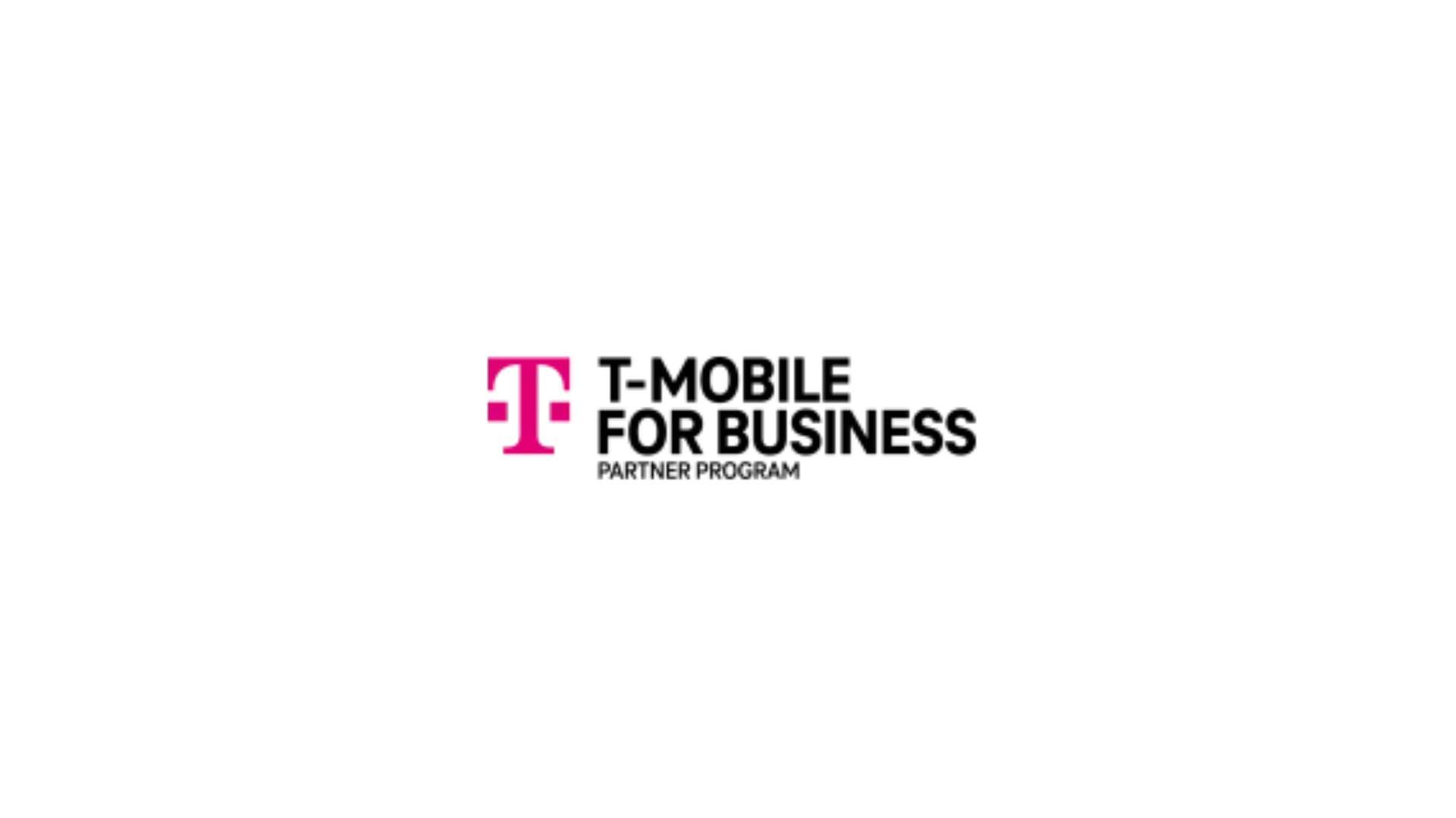 The t-mobile for business logo is on a white background.