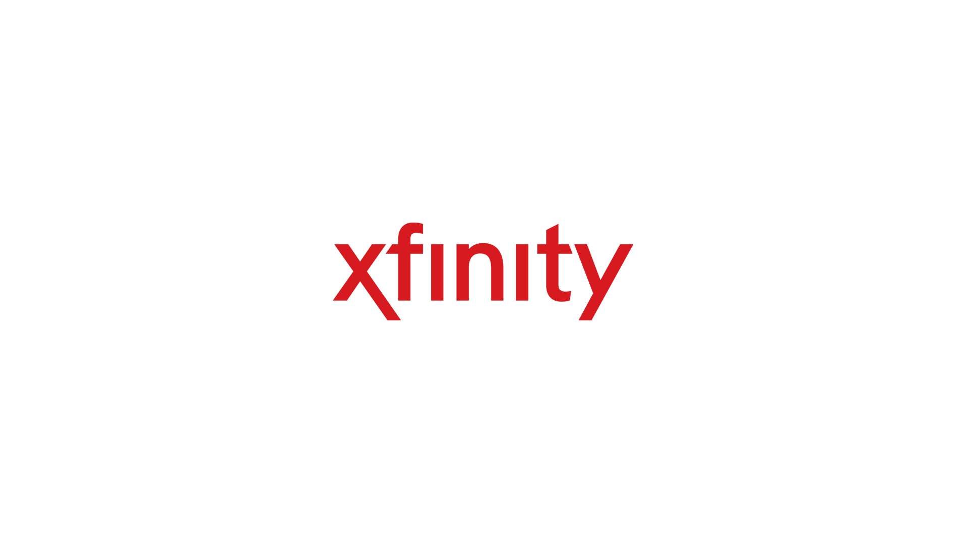 The xfinity logo is red on a white background.