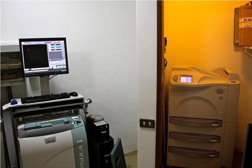 seduta per esami con macchinari