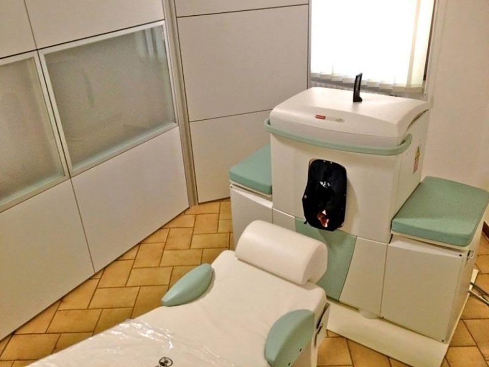 postazione prima di una radiografia