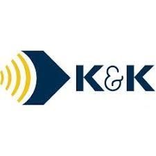 Blue and yellow logo with an arrow shape and the letters