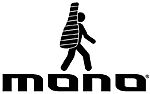 Black stick figure carrying a guitar case, walking.