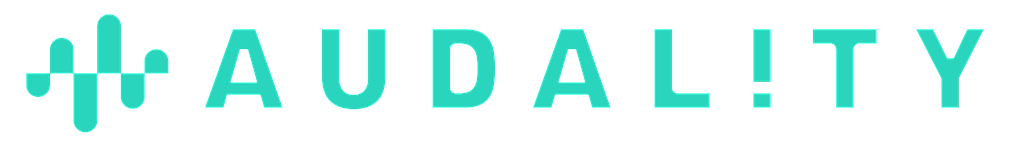 Audality logo in teal.