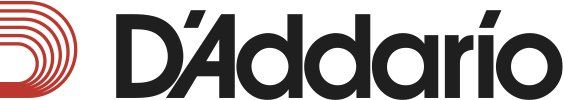 D'Addario logo with red and white spirals on the left.