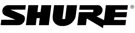 Shure logo in bold black font with a registered trademark symbol.