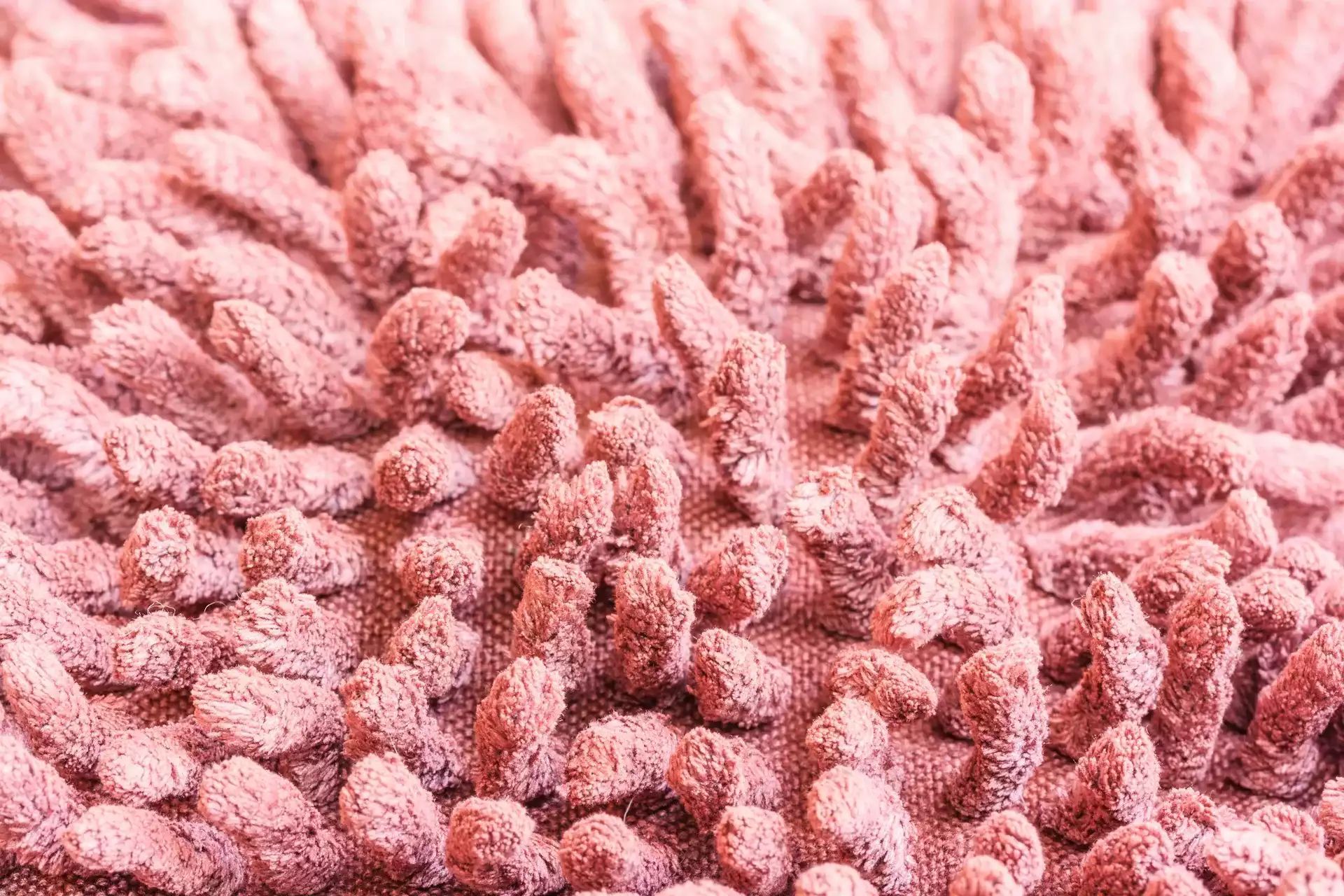 a close up of a pink rug with a swirl pattern