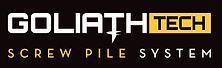 Goliath tech screw pile system logo on a black background