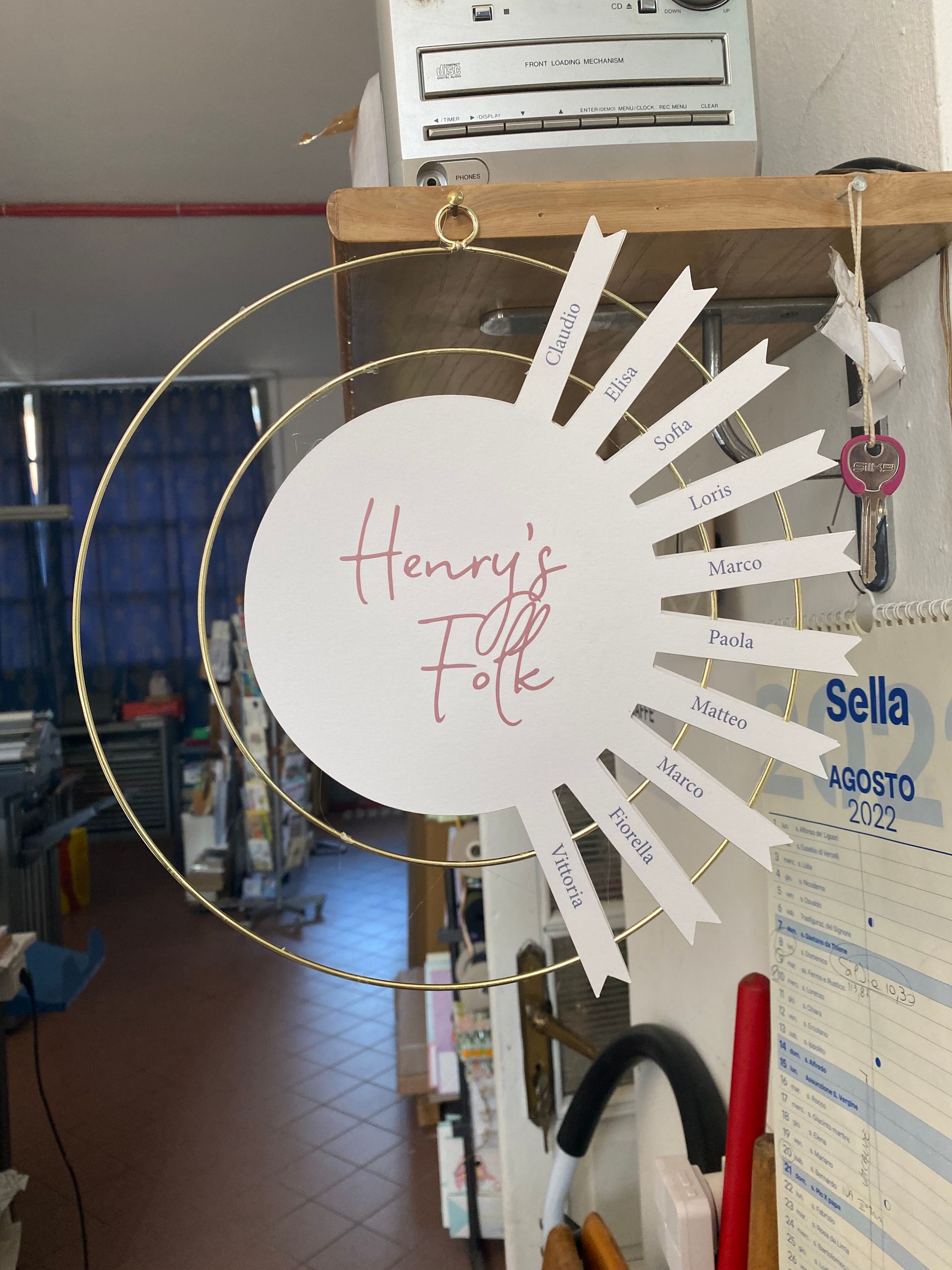 Tableau de mariage fronte