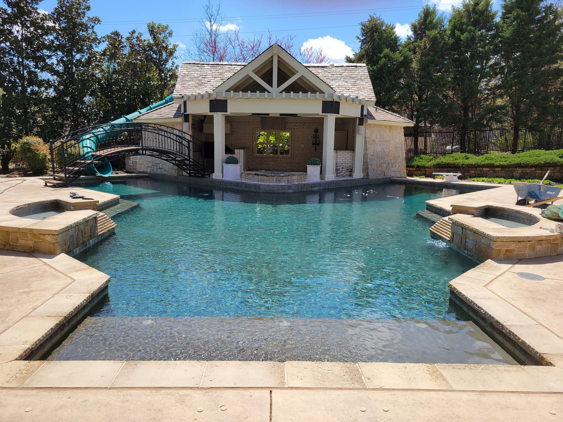Performing a pool leak detection in Dallas, finding and fixing the pool leak underground.