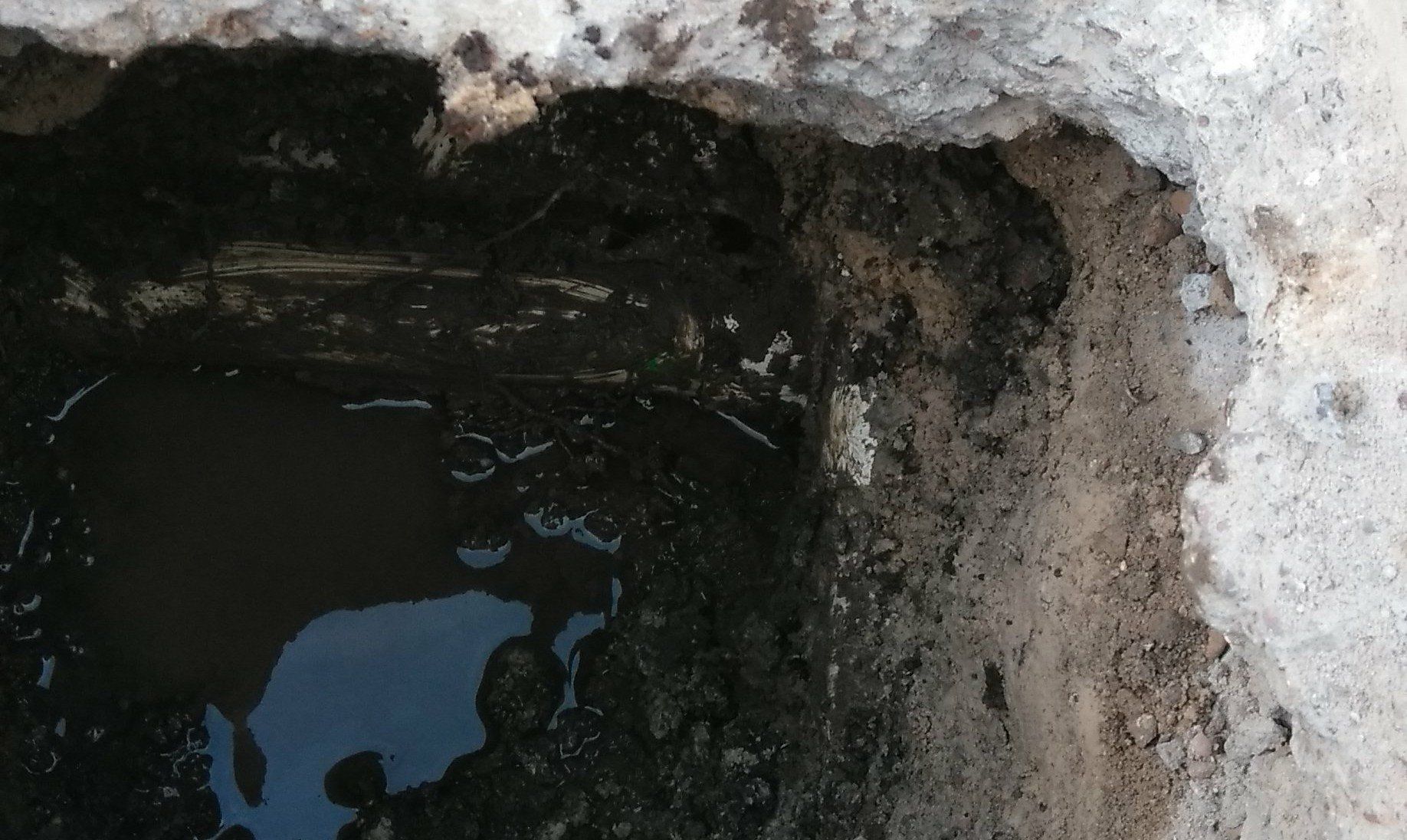 pool plumbing leak exposed