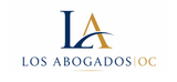 Los Abogados OC logo with blue and gold stylized initials on a white background