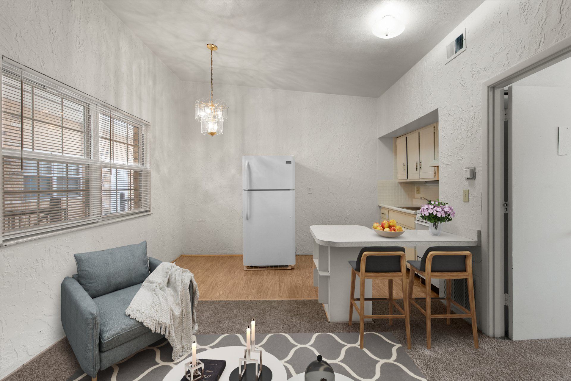 Updated kitchen with breakfast bar.