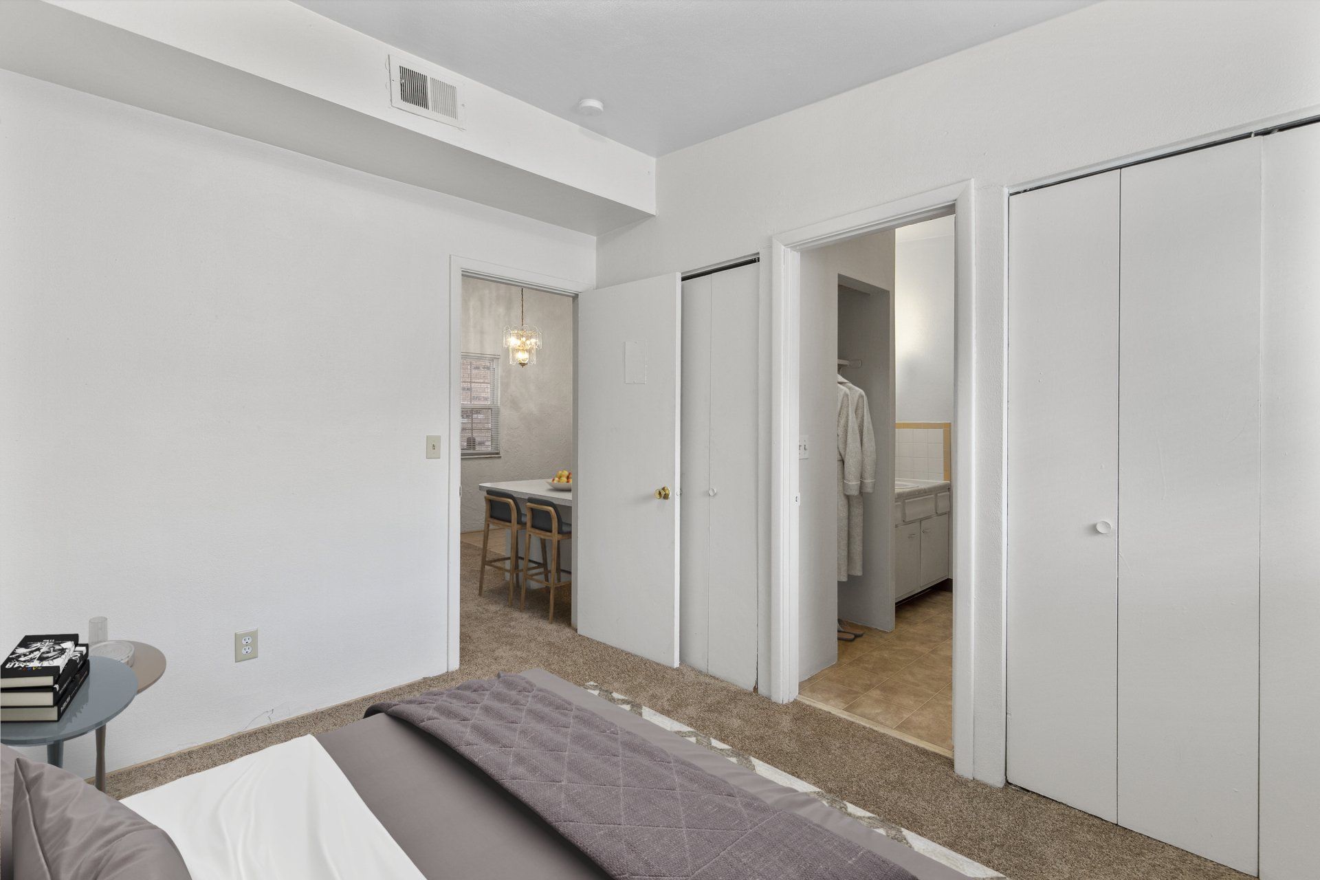 Bedroom with closet and bed for example purpose.