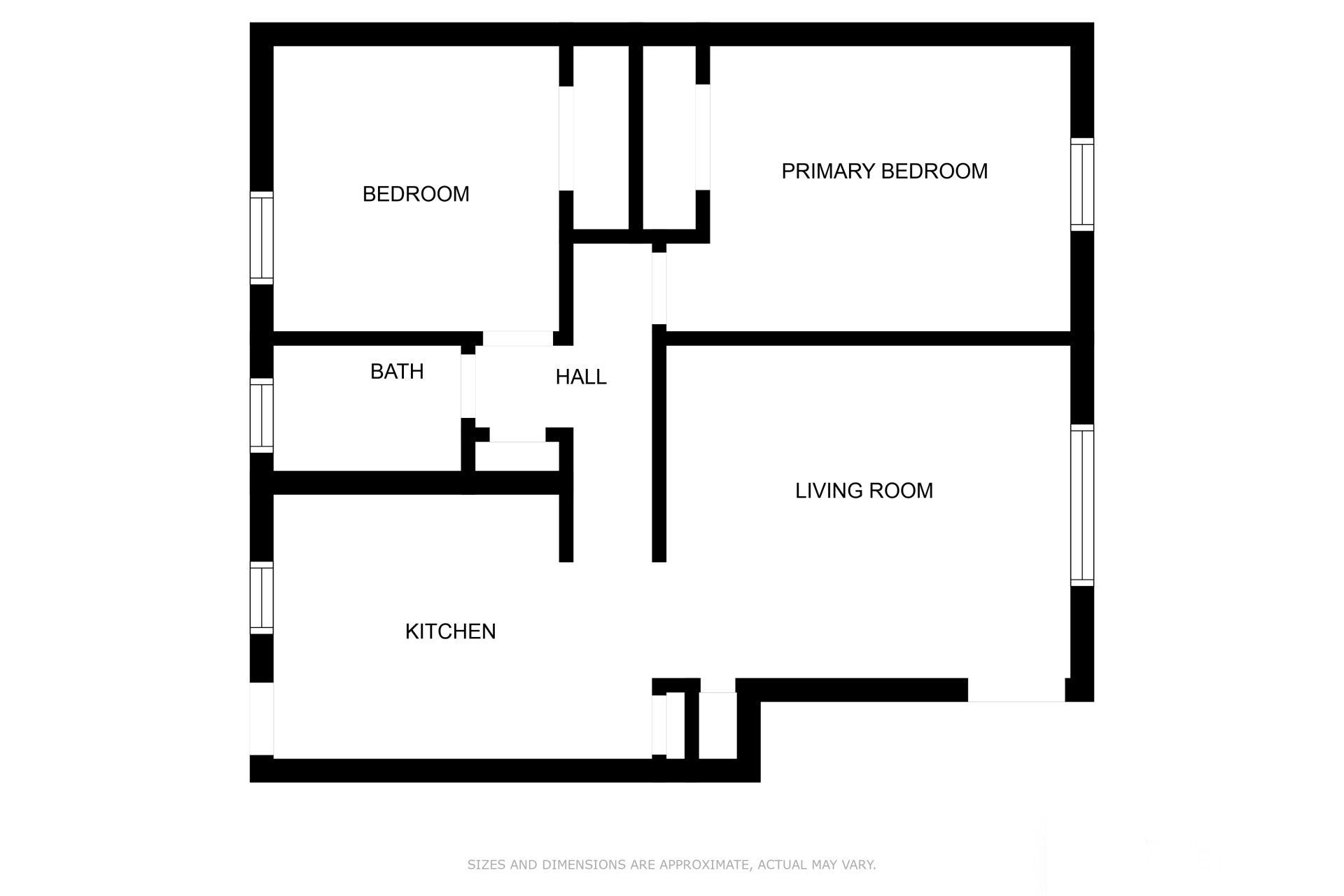 Leslie Apartments Floorplan - 2 bedrooms 1 bathroom