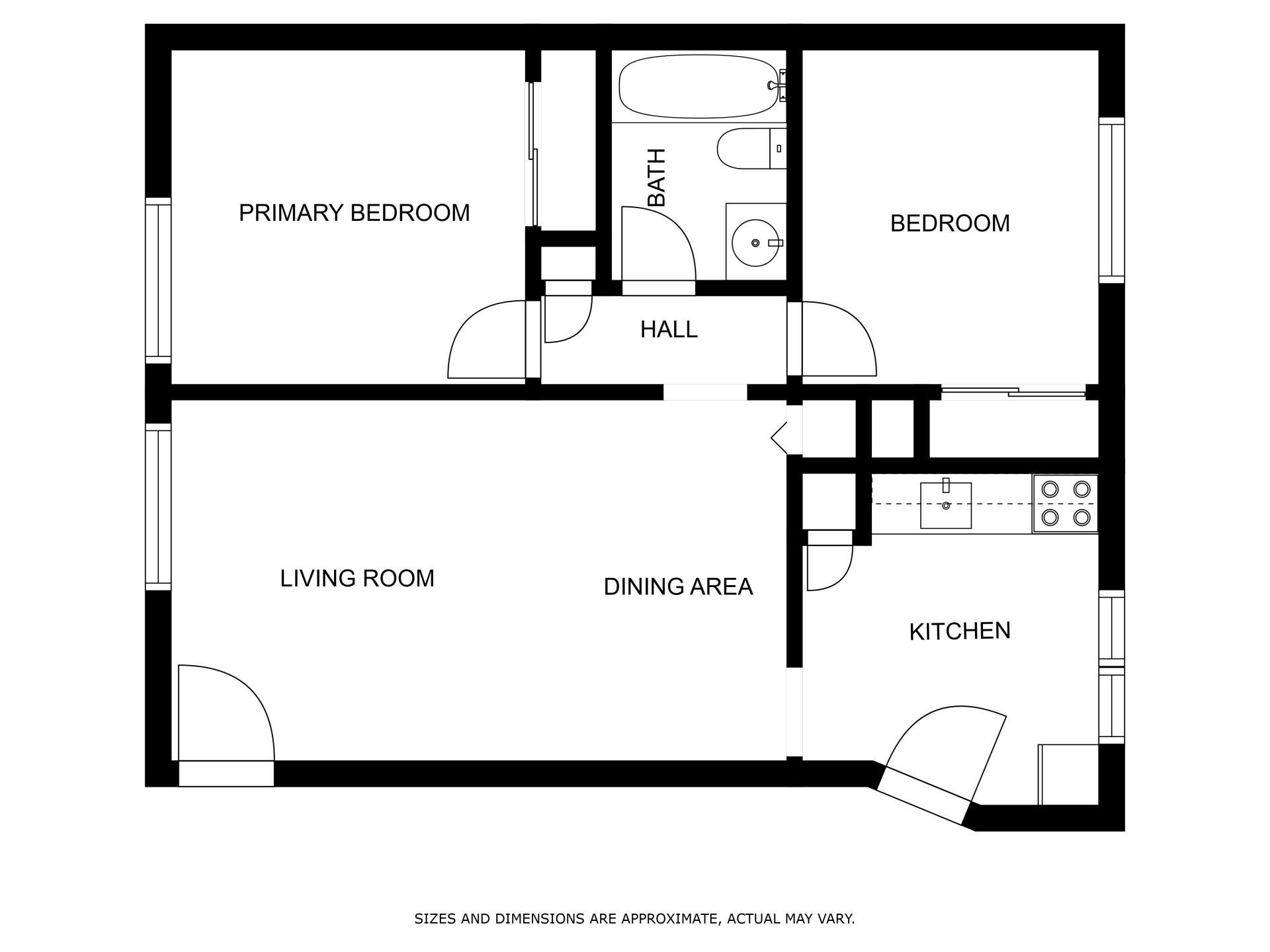 Charbonier Floorplan 1 - 1 Bed 1 Bath