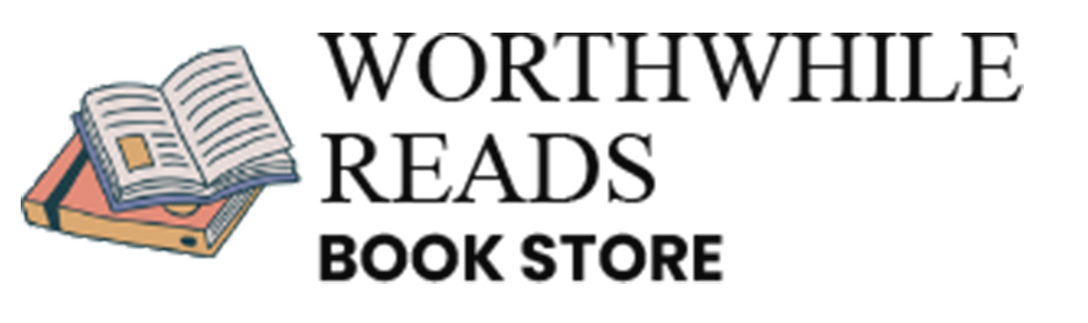 A logo for Worthwhile Reads Book Store, featuring an open book resting on a closed book next to the text.