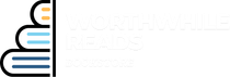 Logo for Worthwhile Reads showing a stack of three books next to a vertical line, with white text to the right.