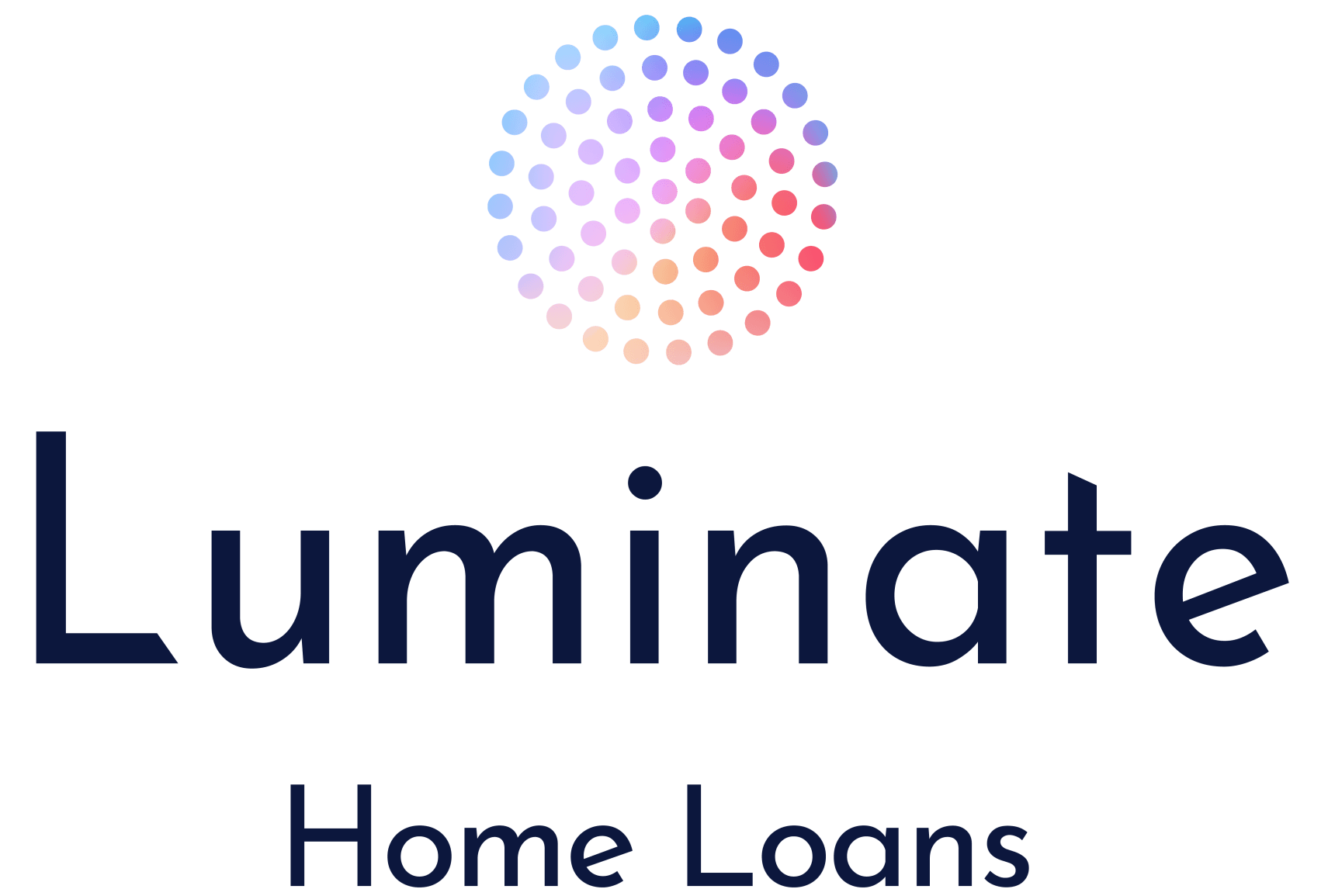 Luminate Home Loans blue logo with color radial