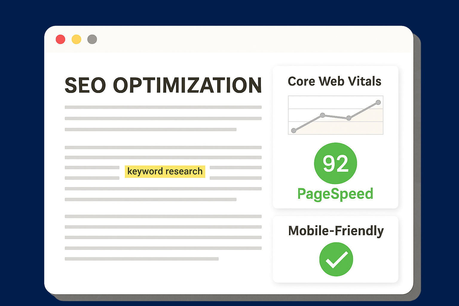 Mock-up graphic titled seo optimization