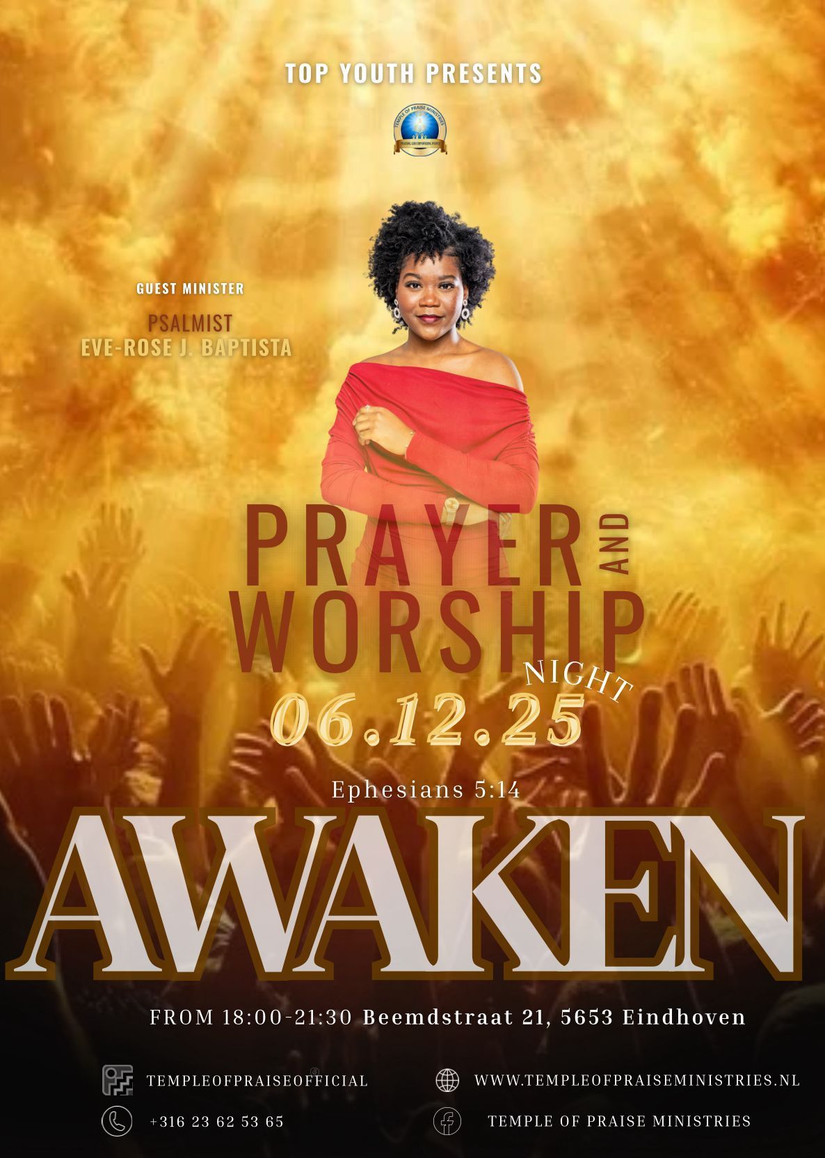 Eve-Rose J. Baptista worship performance Roterdam gospel artist singing Psalmist Eve-Rose live worship session 