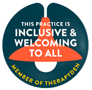 Round teal badge with orange lamp shape. Text: 