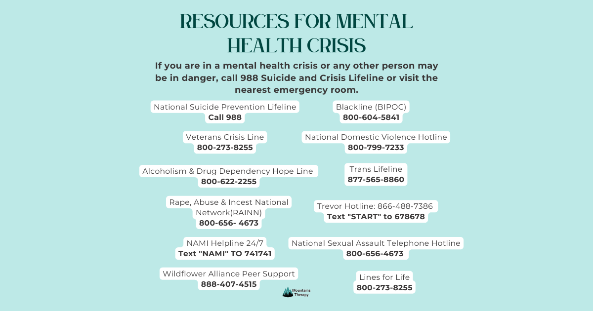 Read more resources for mental health crisis