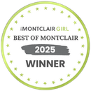 Montclair Girl Best of Montclair 2025 Winner badge. Green and white circular design with stars.