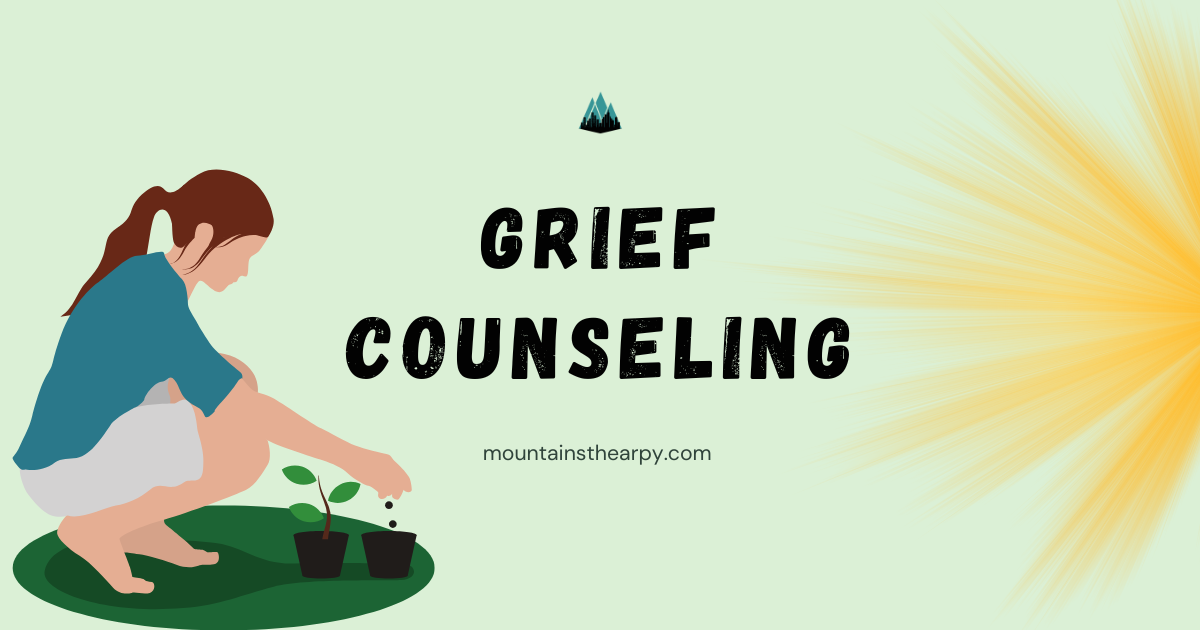 Grief therapist planting seeds. 