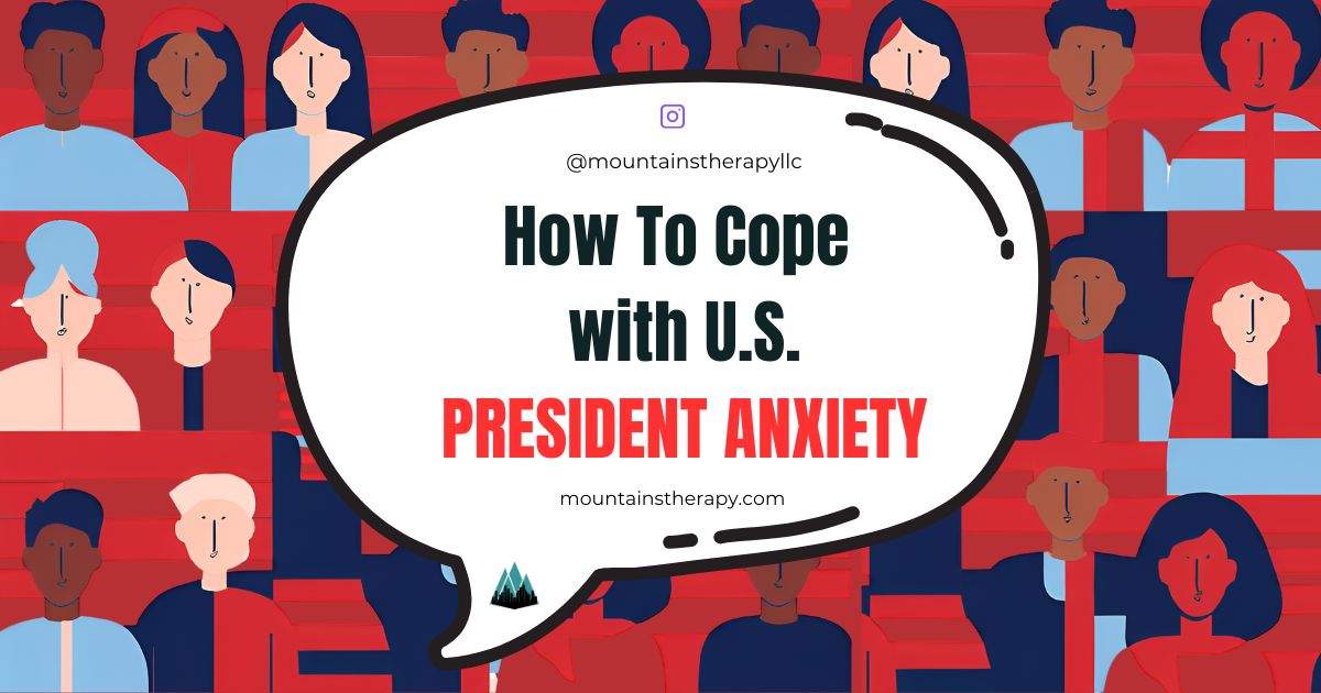 Counselor helping the client cope with anxiety about new president trump. 