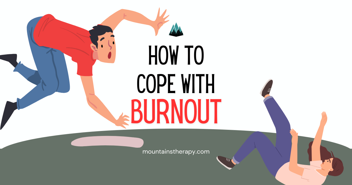 Counselor helping a client with burnout.