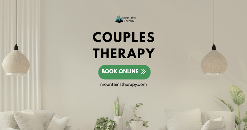 Couples therapy advertisement, interior scene.and