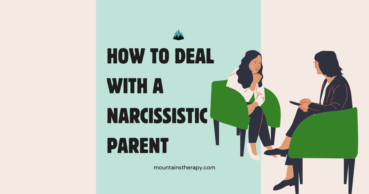 Counselor helping client with narcissistic parent in family counseling. 