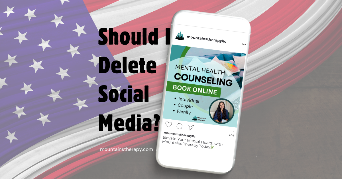 Therapist helps the client delete social media. 