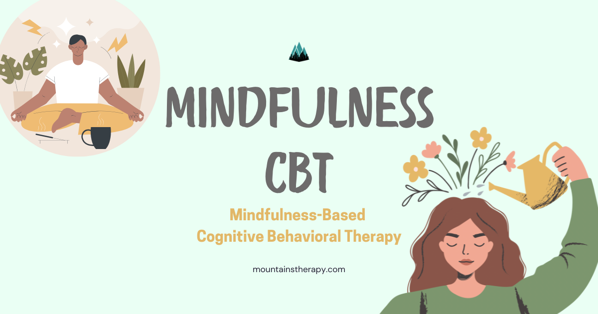 Counseling client practicing mindfulness CBT technique.