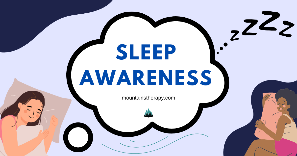 Sleep dream bubble with sleep awareness month. 