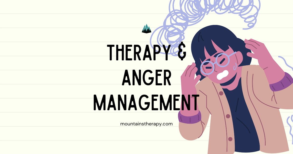 Therapist helping people with anger management skills.