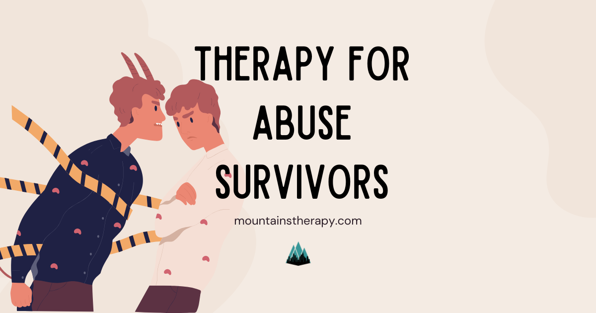 Counseling helping abuse survivor in therapy.