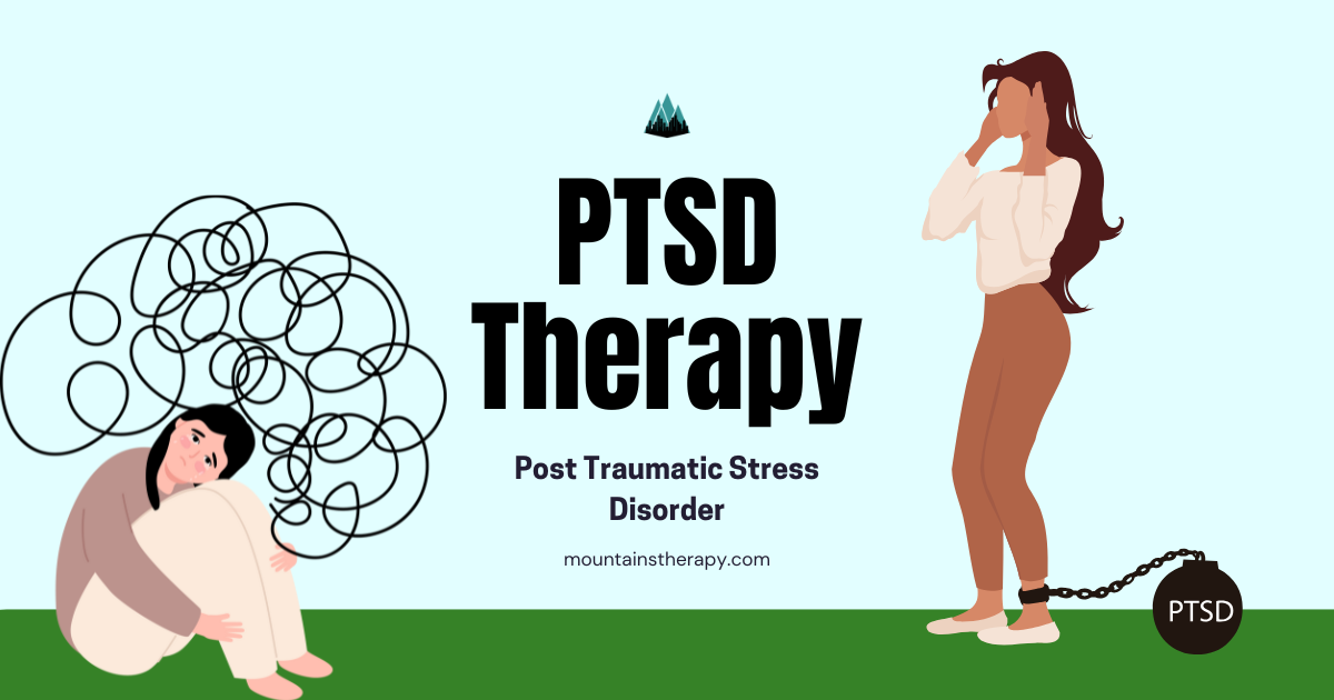 PTSD counselor helping client with trauma symptoms.