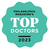A philadelphia magazine 's top doctors badge for 2023