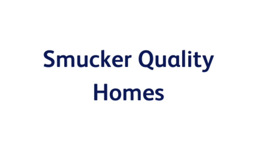 Smucker Quality Homes, text in dark blue on white background.