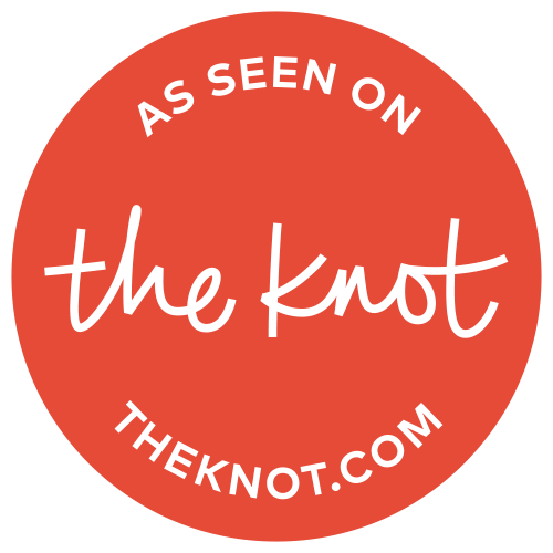 A red circle with the words as seen on the knot.com written on it