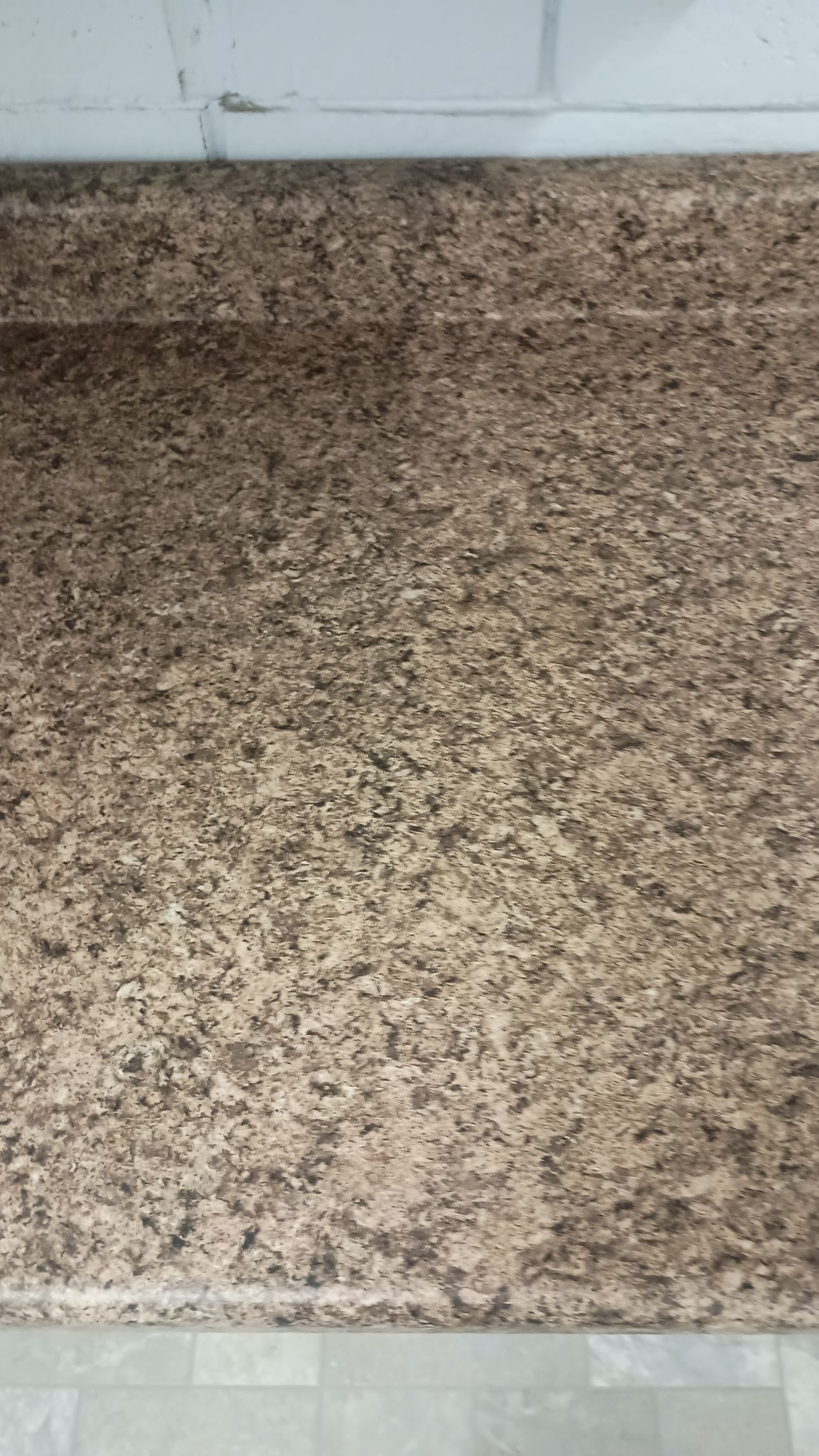 Granite countertop with speckled brown