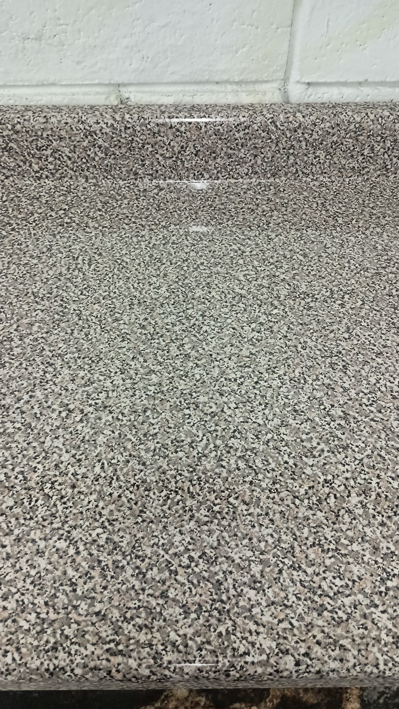 Gray speckled granite countertop