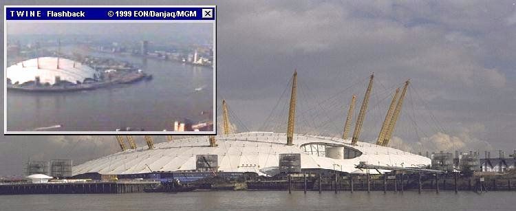 What is now the O2 Arena, used to be known as the Millennium Dome and featured in The World Is Not Enough (1999)